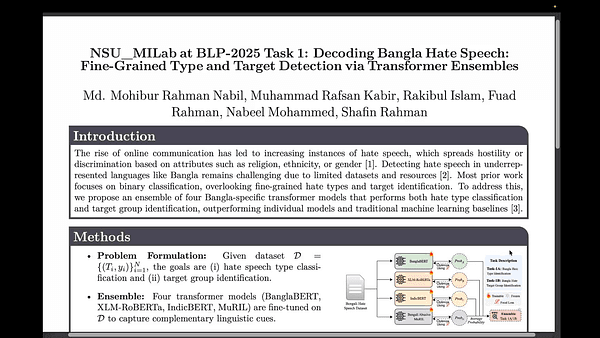 NSU_MILab at BLP-2025 Task 1: Decoding Bangla Hate Speech: Fine-Grained Type and Target Detection via Transformer Ensembles
