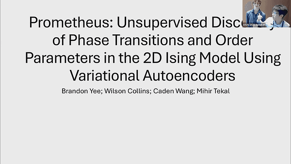 Prometheus: Unsupervised Discovery of Phase Transitions and Order Parameters in the 2D Ising Model Using Variational Autoencoders (Student Abstract)
