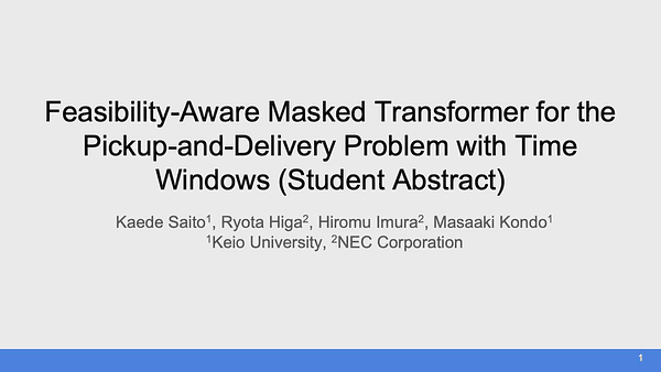 Feasibility-Aware Masked Transformer for the Pickup-and-Delivery Problem with Time Windows (Student Abstract)