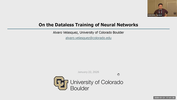 On the Dataless Training of Neural Networks