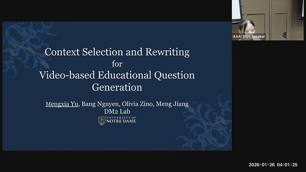 Context Selection and Rewriting for Video-based Educational Question Generation