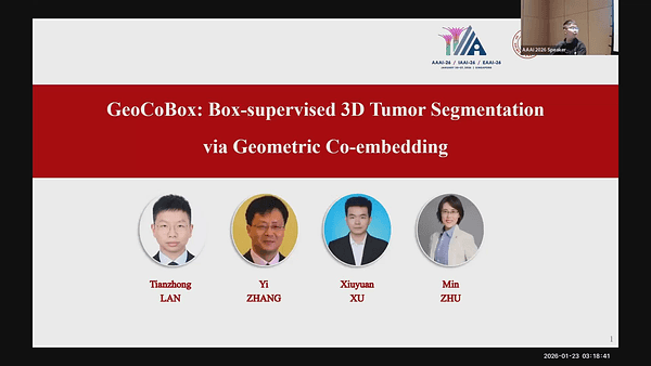 GeoCoBox: Box-supervised 3D Tumor Segmentation via Geometric Co-embedding