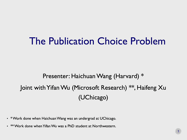 The Publication Choice Problem