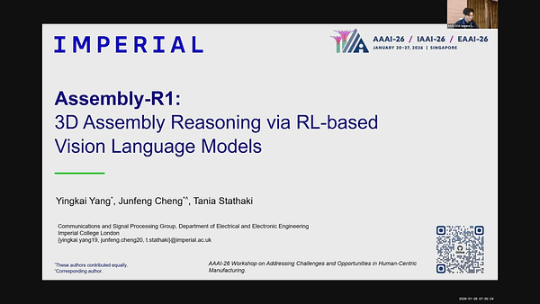 Assembly-R1: 3D Assembly Reasoning via RL-based Vision Language Models