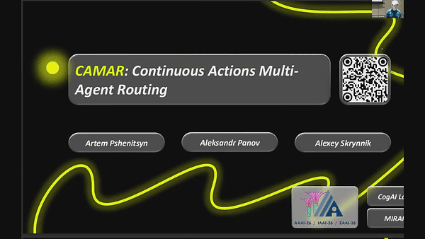CAMAR: Continuous Actions Multi-Agent Routing