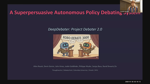 A superpersuasive autonomous policy debating system