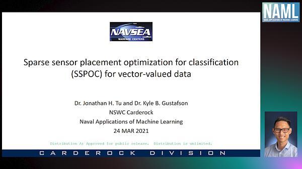 Sparse sensor placement optimization for classification (SSPOC) for vector-valued data