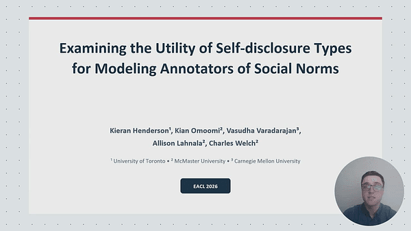Examining the Utility of Self-disclosure Types for Modeling Annotators of Social Norms