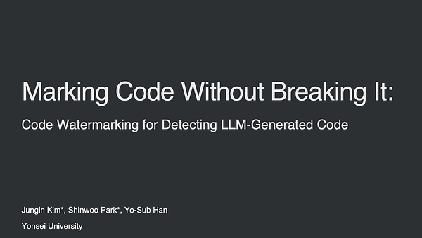 Marking Code Without Breaking It: Code Watermarking for Detecting LLM-Generated Code