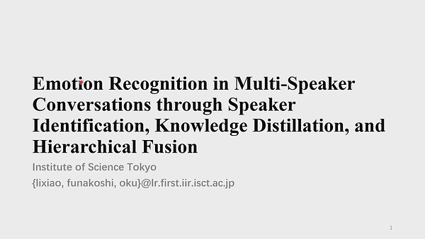 Emotion Recognition in Multi-Speaker Conversations through Speaker Identification, Knowledge Distillation, and Hierarchical Fusion
