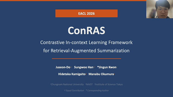 ConRAS: Contrastive In-context Learning Framework for Retrieval-Augmented Summarization