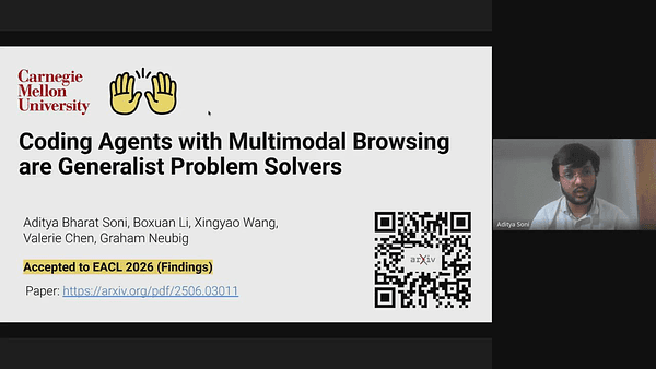 Coding Agents with Multimodal Browsing are Generalist Problem Solvers