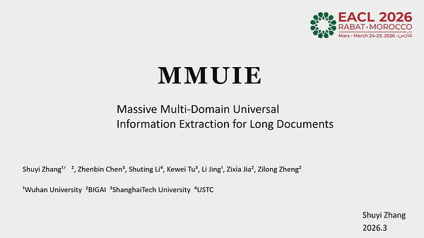 MMUIE: Massive Multi-Domain Universal Information Extraction for Long Documents