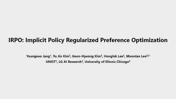 IRPO: Implicit Policy Regularized Preference Optimization