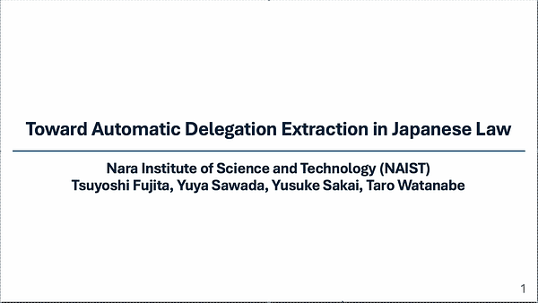Toward Automatic Delegation Extraction in Japanese Law