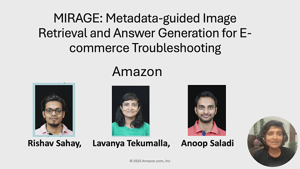 MIRAGE: Metadata-guided Image Retrieval and Answer Generation for E-commerce Troubleshooting