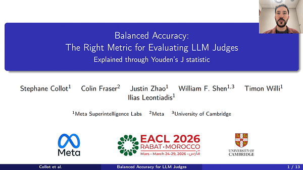 Balanced Accuracy: The Right Metric for Evaluating LLM Judges - Explained through Youden’s J statistic