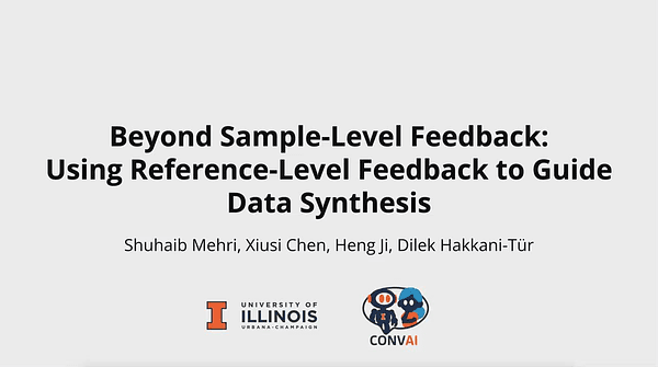 Beyond Sample-Level Feedback: Using Reference-Level Feedback to Guide Data Synthesis