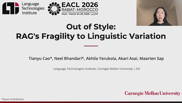 Out of Style: RAG's Fragility to Linguistic Variation