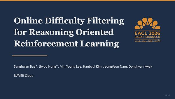 Online Difficulty Filtering for Reasoning Oriented Reinforcement Learning