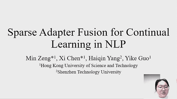Sparse Adapter Fusion for Continual Learning in NLP