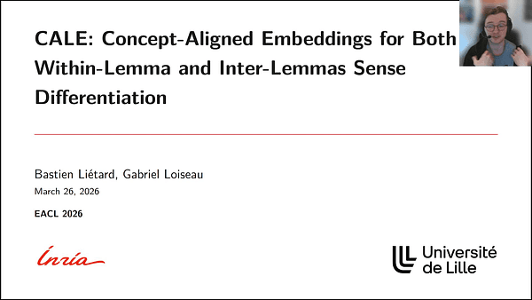 CALE : Concept-Aligned Embeddings for Both Within-Lemma and Inter-Lemma Sense Differentiation