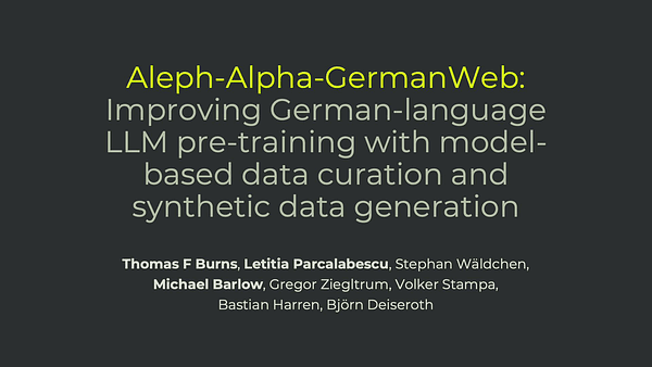 Aleph-Alpha-GermanWeb: Improving German-language LLM pre-training with model-based data curation and synthetic data generation
