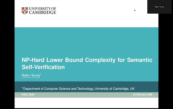NP-Hard Lower Bound Complexity for Semantic Self-Verification