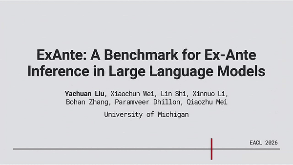 ExAnte: A Benchmark for Ex-Ante Inference in Large Language Models