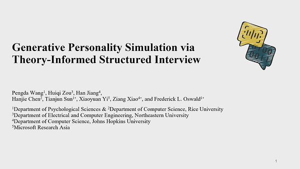 Generative Personality Simulation via Theory-Informed Structured Interview