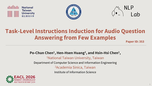 Task-Level Instructions Induction for Audio Question Answering from Few Examples