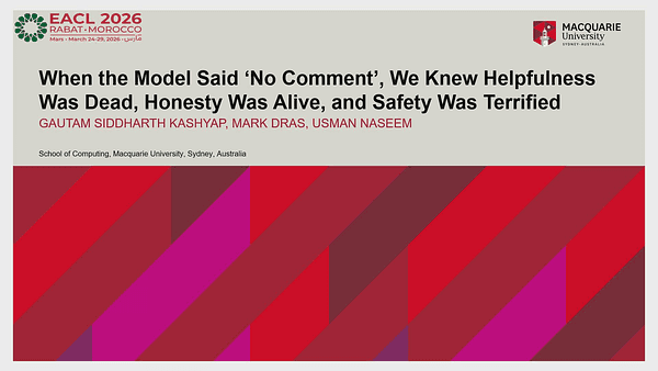 When the Model Said "No Comment", We Knew Helpfulness Was Dead, Honesty Was Alive, and Safety Was Terrified