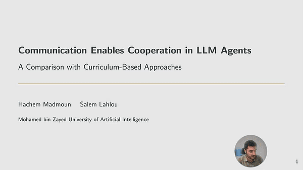Communication Enables Cooperation in LLM Agents: A Comparison with Curriculum-Based Approaches