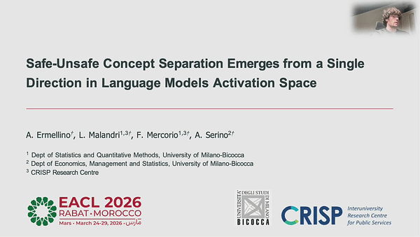 Safe-Unsafe Concept Separation Emerges from a Single Direction in Language Models Activation Space