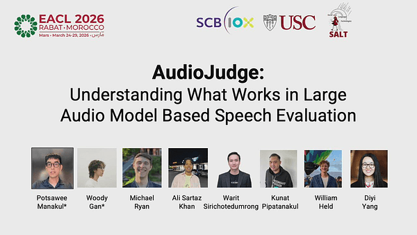AudioJudge: Understanding What Works in Large Audio Model Based Speech Evaluation