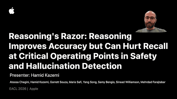 Reasoning's Razor: Reasoning Improves Accuracy but Hurts Recall at Critical Operating Points in Safety and Hallucination Detection