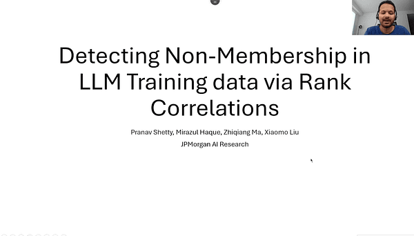 Detecting Non-Membership in LLM Training Data via Rank Correlations