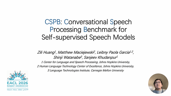 CSPB: Conversational Speech Processing Benchmark for Self-supervised Speech Models