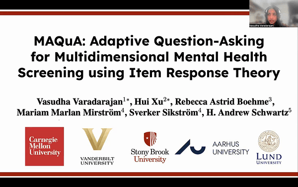 MAQuA: Multi-outcome Adaptive Question-Asking for Mental Health using Item Response Theory