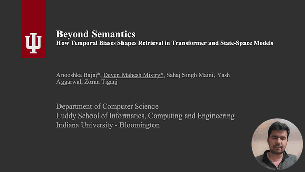 Beyond Semantics: How Temporal Biases Shapes Retrieval in Transformer and State-Space Models
