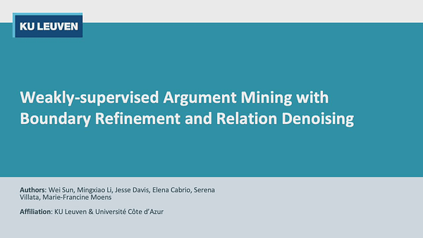 Weakly-supervised Argument Mining with Boundary Refinement and Relation Denoising
