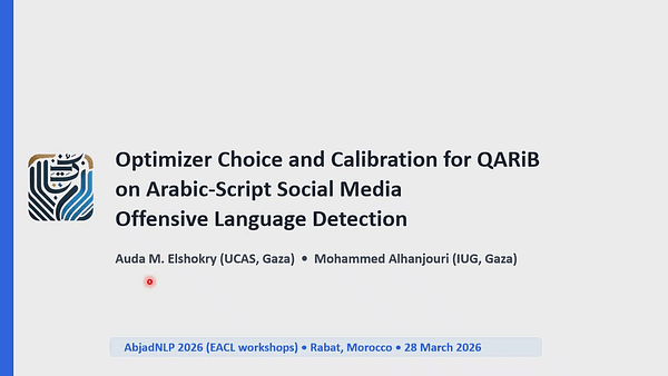 Optimizer Choice and Calibration for QARiB on Arabic-Script Social Media Offensive Language Detection