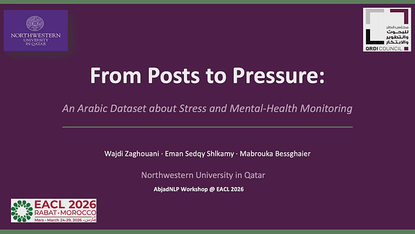 From Posts to Pressure: An Arabic Dataset about Stress and Mental-Health Monitoring