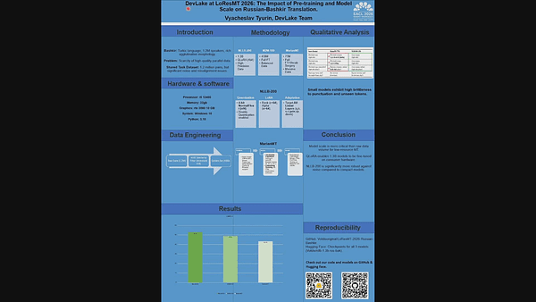 DevLake at LoResMT 2026: The Impact of Pre-training and Model Scale on Russian-Bashkir Low-Resource Translation