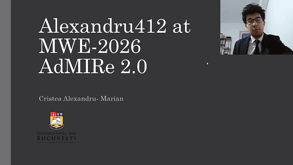 alexandru412 at MWE-2026 AdMIRe 2.0: Advancing Multimodal Idiomaticity
Representation
