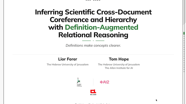 Inferring Scientific Cross-Document Coreference and Hierarchy with Definition-Augmented Relational Reasoning