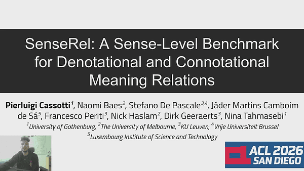 SenseRel: A Sense-Level Benchmark for Denotational and Connotational Meaning Relations