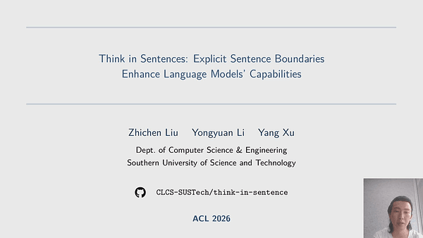 Think in Sentences: Explicit Sentence Boundaries Enhance Language Model's Capabilities