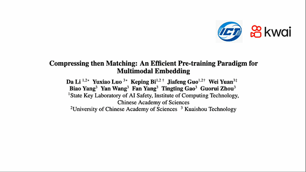 Compressing then Matching: An Efficient Pre-training Paradigm for Multimodal Embedding