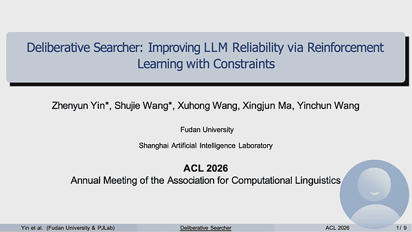 Deliberative Searcher: Improving LLM Reliability via Reinforcement Learning with Constraints